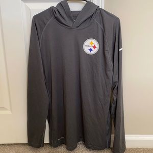 Rarely worn anime Steelers dark gray pullover